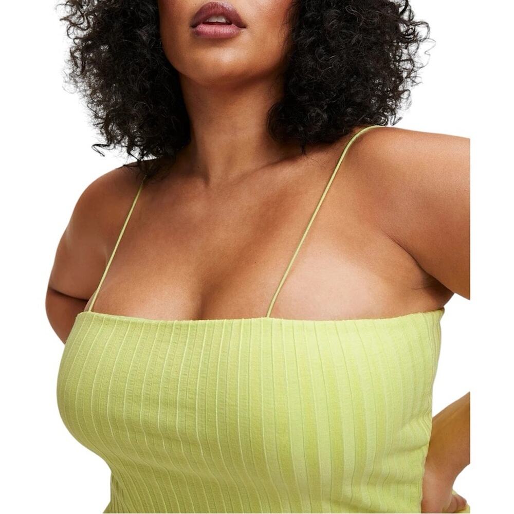 NWT Good American Wide Rib Tube Tank in Key Lime Size 7 4XL Retail $49